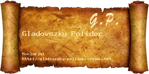 Gladovszky Polidor névjegykártya